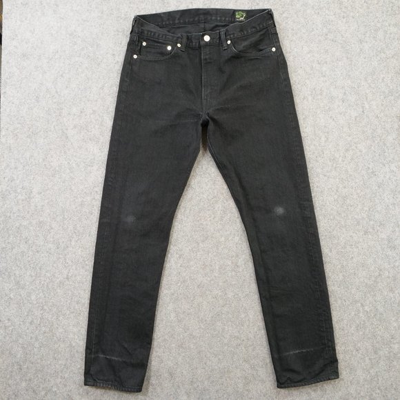 Orslow Jeans Womens Black Medium 31 Denim 107 Skinny Dark Wash Mid Rise Zip
